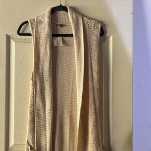 Guess Cream Open-Front Cardigan